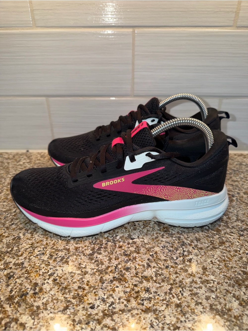 Brooks Women's Black and Pink Athletic Running Shoes